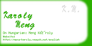 karoly meng business card